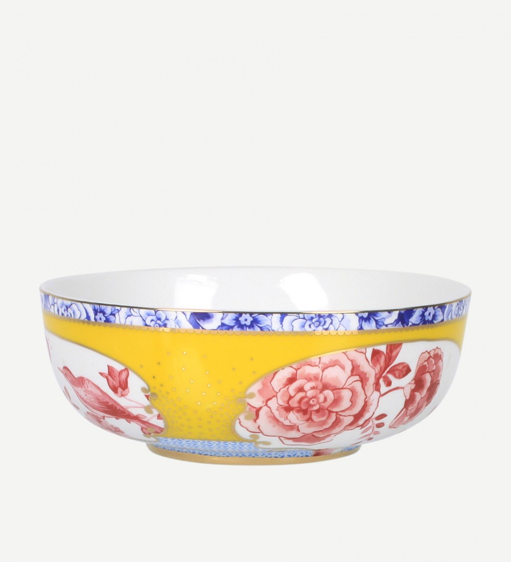 Royal Sarı Çiçek Desenli Kase 17 cm.