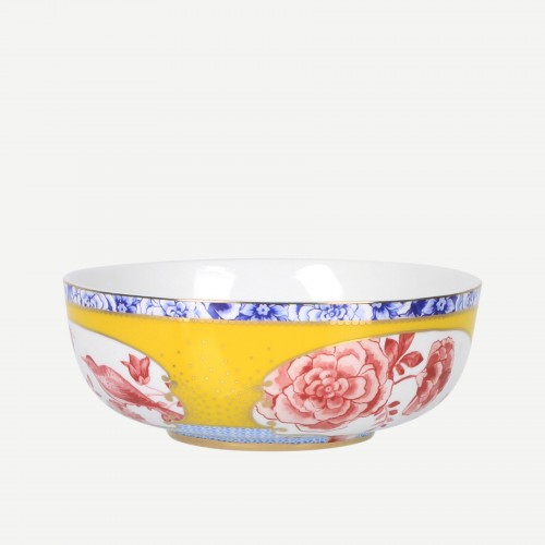Royal Sarı Çiçek Desenli Kase 17 cm.