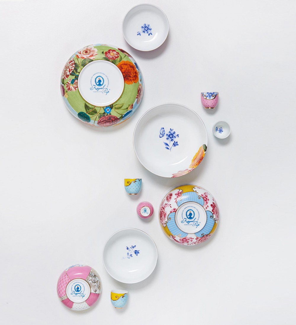 Royal Sarı Çiçek Desenli Kase 17 cm.