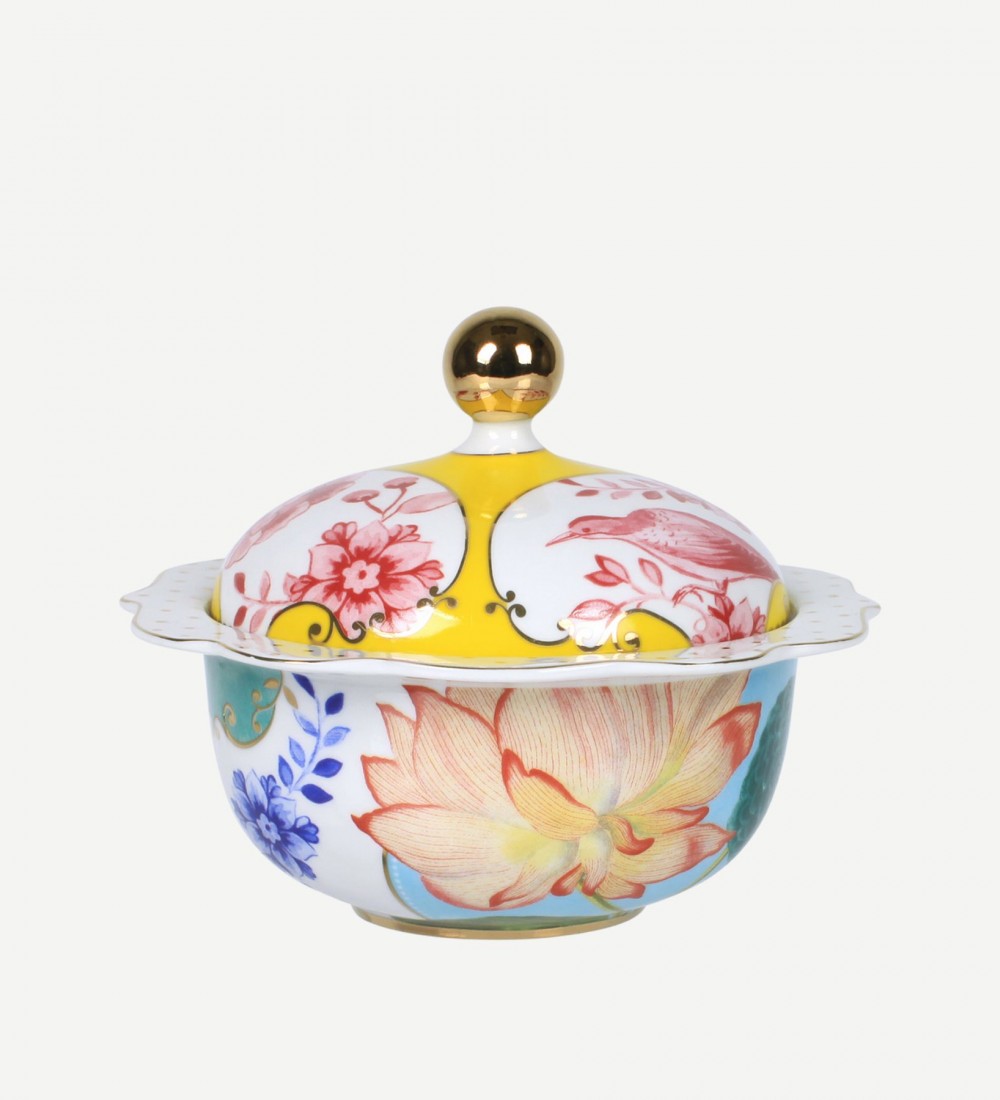 Royal Beyaz Çiçek Desenli Şekerlik