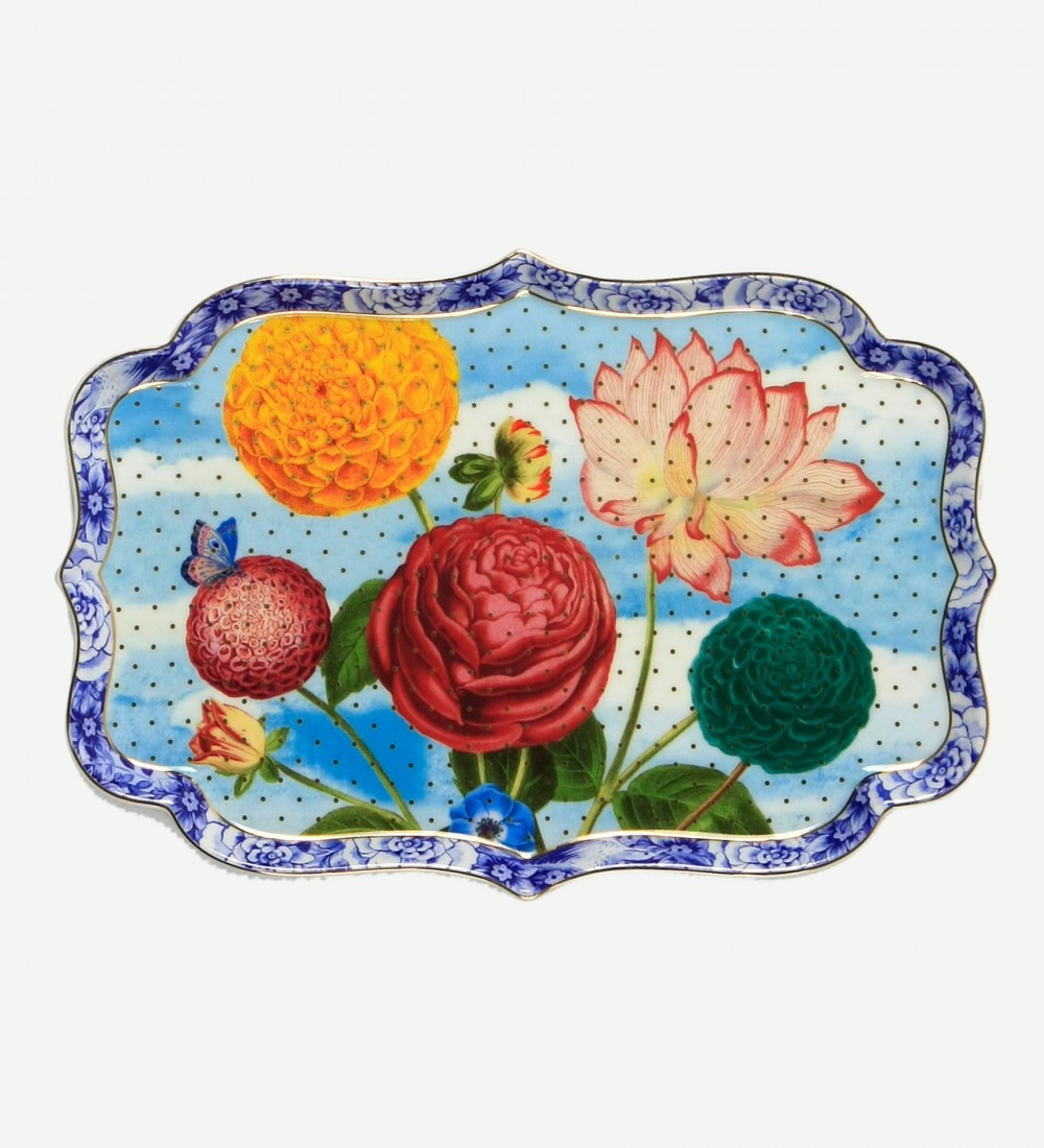 Royal Tepsi Mavi Çiçek Desenli 26 cm.