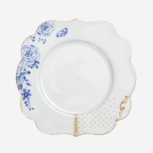 Royal Beyaz / Mavi Renkli Kahvaltı Tabağı 23,5 cm.