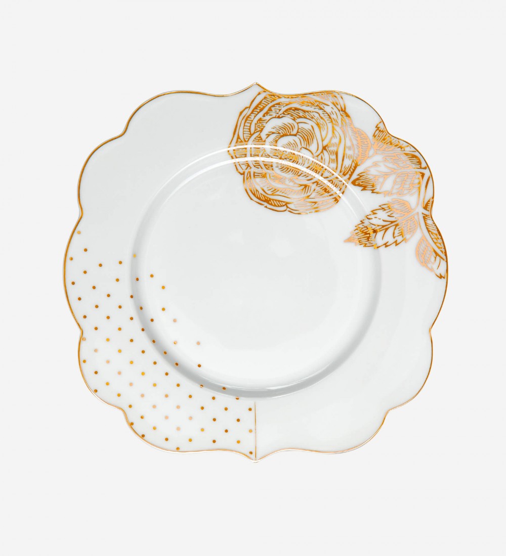 Royal Beyaz / Altıni Kek Tabağı 17 cm.