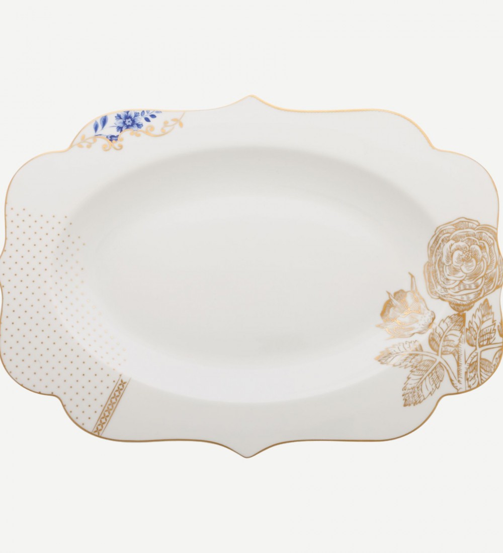 Royal Beyaz Oval Tepsi 40 cm.