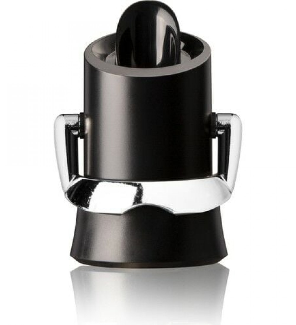 Vacu Vin Şampanya Kilit, Ağızlı ve Damla Korumalı, Siyah, Kutulu