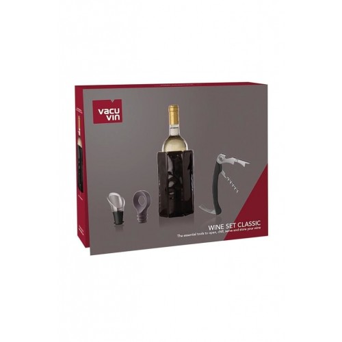 Vacu Vin Şarap Seti, Klasik (4 Parça), Kutulu