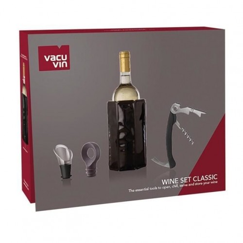 Vacu Vin Şarap Seti, Klasik (4 Parça), Kutulu
