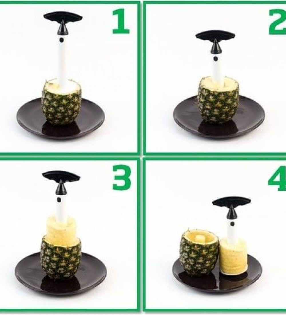 Vacu Vin Ananas Dilimleyici, Siyah & Beyaz