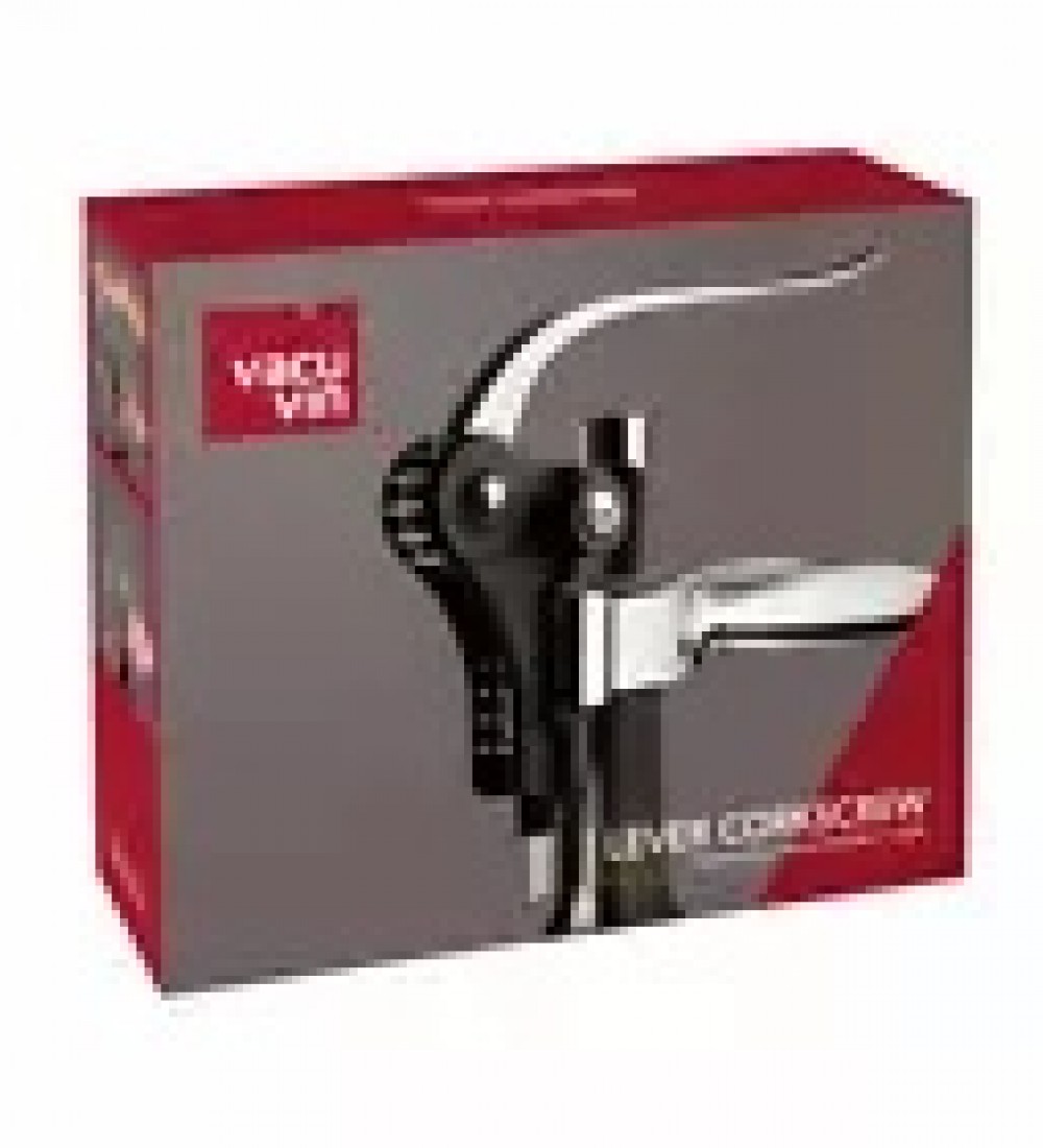 Vacu Vin Kaldıraçlı Tirbuşon Yatay, Paslanmaz Çelik, Siyah, Kutulu