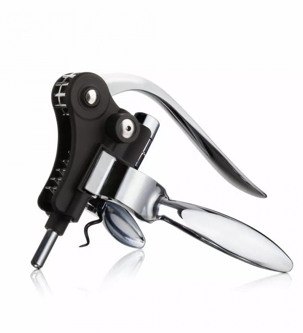 Vacu Vin Kaldıraçlı Tirbuşon Yatay, Paslanmaz Çelik, Siyah, Kutulu