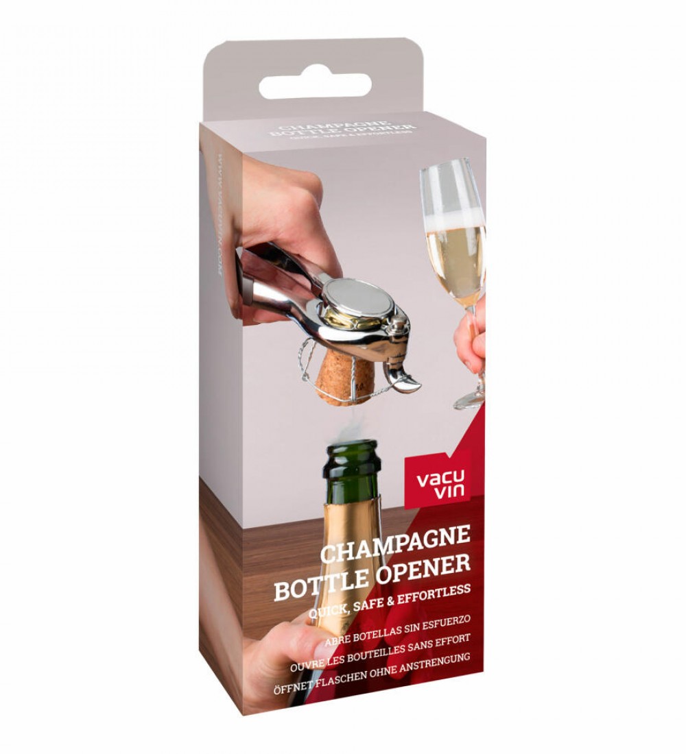 Vacu Vin Şampanya Şişe Açacağı, Gümüş, Kutulu