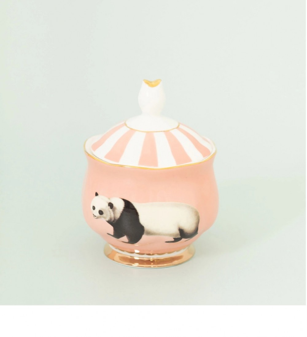 Yvonne Ellen Pembe Porselen Şekerlik 8X11 Cm