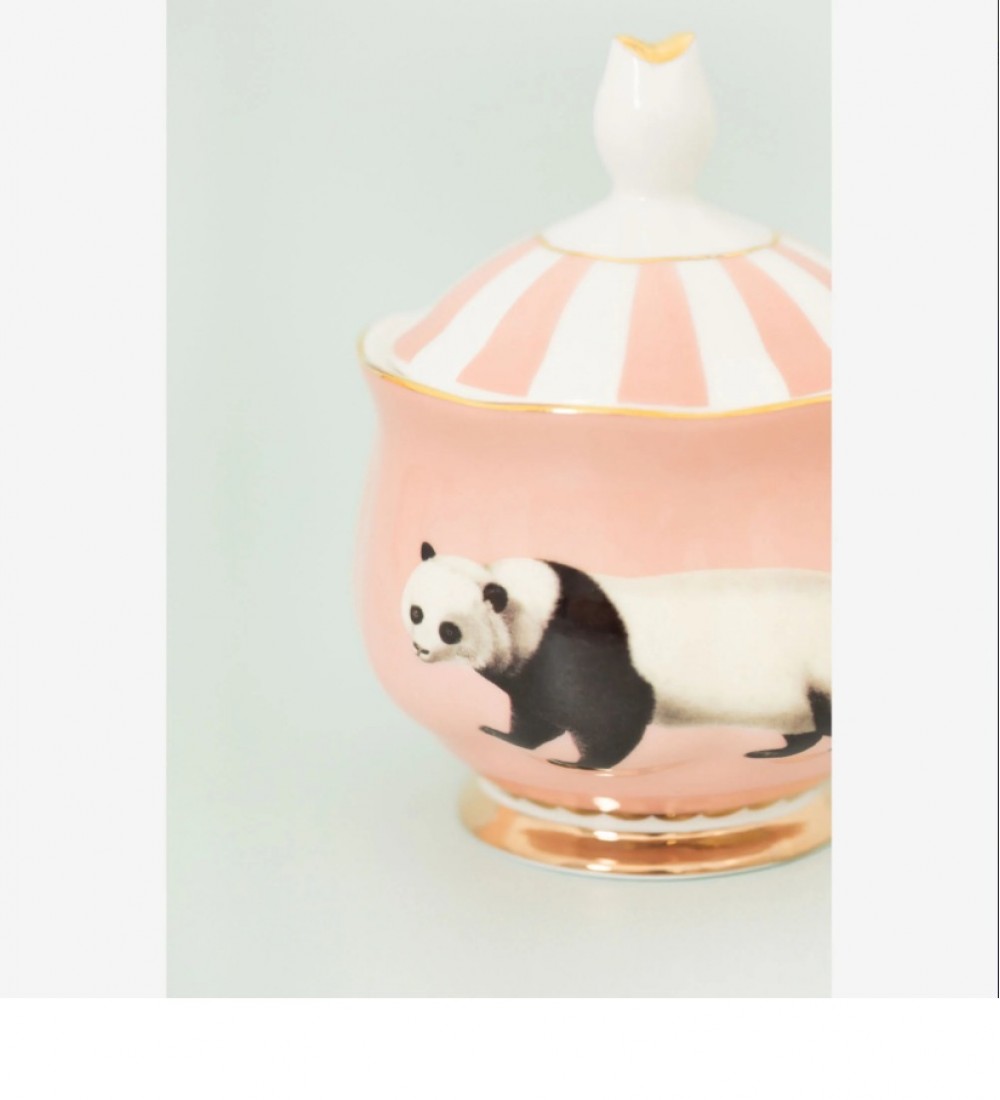 Yvonne Ellen Pembe Porselen Şekerlik 8X11 Cm