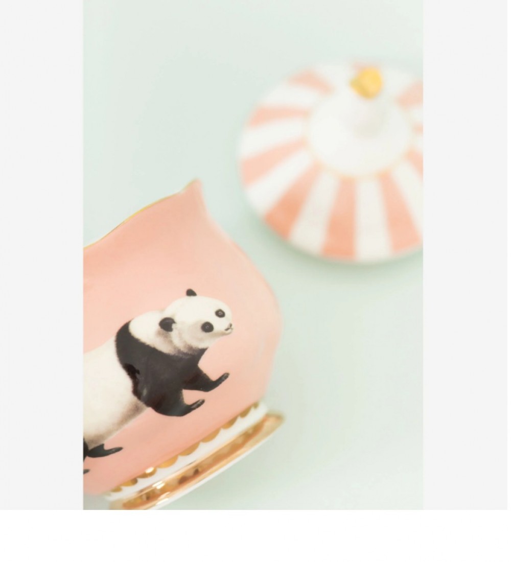 Yvonne Ellen Pembe Porselen Şekerlik 8X11 Cm