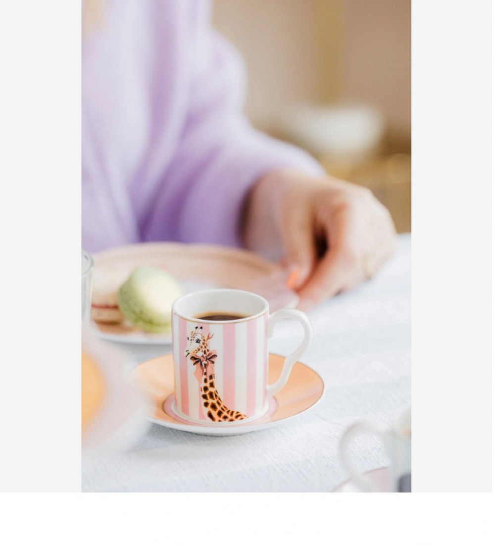 Yvonne Ellen Pembe Porselen Kahve Fincan Seti 90 Ml